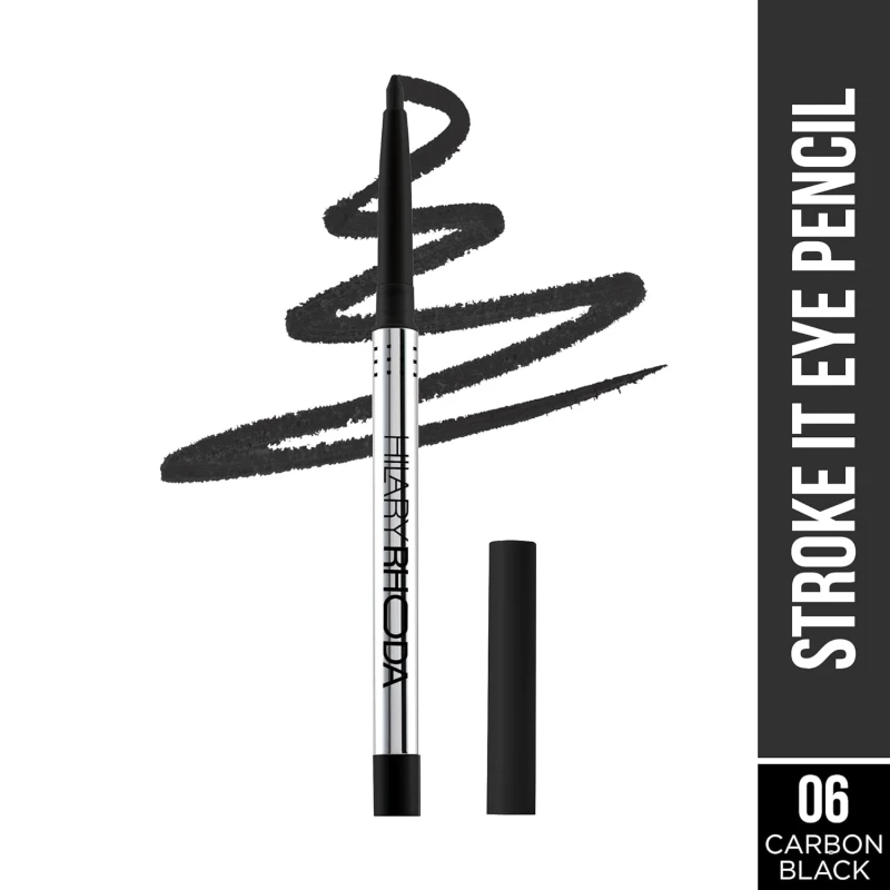 Hilary Rhoda Stroke It Eye Pencil | Coloured Eyeliner and Kajal Pencil | Easy Glide & Quick-Drying Formula | Matte Finish | Built-in Sharpener | 0.26g (Carbon Black | Shade 06) thumbnail 2